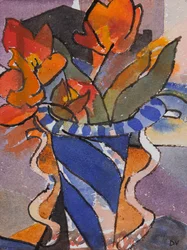 Tulipas (aguarela e tinta)