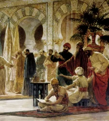 Abd Al-Rahman III, detalhe de uma pintura de Dionis Baixeras i Verdaguer