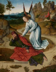 Elias no Deserto, detalhe do Altar do Santo Sacramento, c.1464-68 (óleo sobre painel)