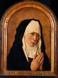 "Mater Dolorosa" Peinture de Dirk Bouts (1410/20-1475) - Óleo sobre madeira Dim 45x31 cm Museu Nacional de Arte Ocidental, Tóquio