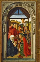 A adoração dos Reis Magos (pintura sobre madeira)