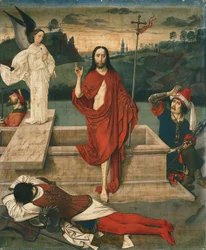 A ressurreição de Cristo, c.1455 (esmalte sobre linho)