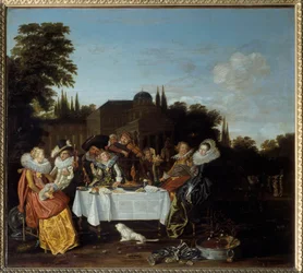 Festa do campo. Pintura de Dirk Hals (1591-1656)