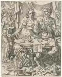 Judit e Holofernes desfrutam de um banquete
Judith e Holofernes (título da série)