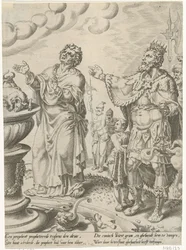 Rei Jeroboão e o homem de Deus diante do altar História do Desobediente Homem de Deus (título da série)