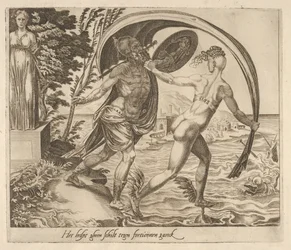 Um escudo não serve para nada quando a fortuna dá as costas a seis provérbios sobre a fortuna, ca. 1560.