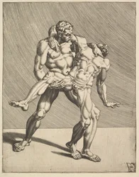 Wrestlers, de Wrestlers, placa 3, 1552.