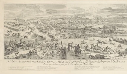 Slag bij Drogheda aan de Boyne, 1 de julho de 1690 Vitória de Le Roy Guillaume III. sobre as mulheres irlandesas no rio Boyne na Irlanda em 1 de julho de 1690 (título no objeto)