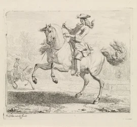 Cavalo de corrida com cavaleiro
Escola de equitação (título da série)