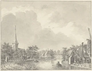 A aldeia de Harmelen no Leidse Vaart fora de Utrecht
