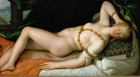 Vénus adormecida (pintura sobre madeira de carvalho)