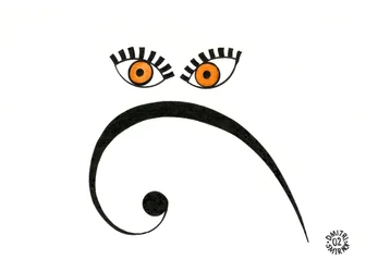 Rosto com clave de fá - um rosto desenhado utilizando a clave e outra notação musical