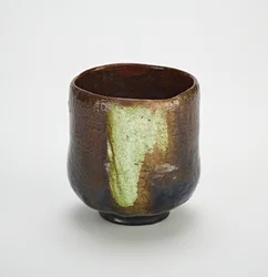 Tigela de chá (tsutsu-jawan), final do século 18 ao início do século 19 (louça de barro com esmalte de chumbo)