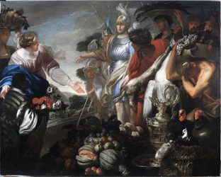Abigail oferece presentes a David e ao seu exército (óleo sobre tela)