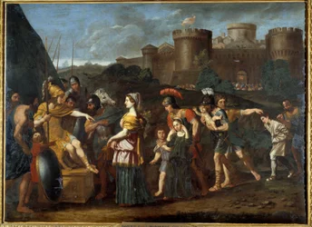 A clemência de Alexandre. Pintura de Domenico Zampieri dit The Dominiquin (1581-1641)