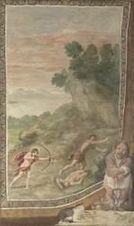 Apolo matando o afresco do Ciclope de Villa Aldobrandini, 1617-1618