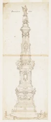 Projeto para o Obelisco de São Domingos, Piazza San Domenico Maggiore, Nápoles