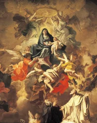Glória com Santos e Anjos, de Domenico Antonio Vaccaro (1680-1750), Detalhe
