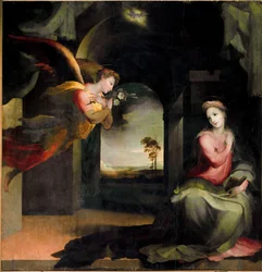 Anunciação. Pintura de Domenico Beccafumi (1486-1551)