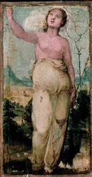 Figura feminina. Pintura de Domenico Beccafumi (1486-1551). Siena, Conservatorio