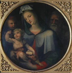 A Sagrada Família com o jovem São João Batista, c.1518 (óleo sobre painel)