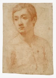 O Chefe de uma Juventude, c.1600-25 (giz vermelho sobre papel)