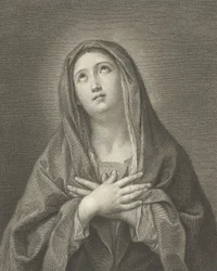 A Virgem olhando para cima, com as mãos cruzadas sobre o peito, segundo Reni, 1776.
