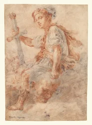 David com a cabeça de Golias (anverso); Dois estudos, um de uma mulher (verso)