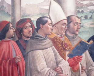 A morte de São Francisco, cena do ciclo da vida de São Francisco de Assis, 1486 detalhe afresco de 85239