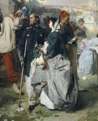 Notícias da Paz de Villafranca, de Domenico Induno, detalhe