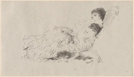 A filha do artista, Eleonora, deitada numa chaise-longue