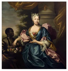 Retrato de Senhora com Servo (óleo sobre tela)