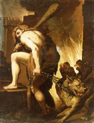 Hércules arrastando Cerberus do Inferno