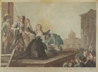 Isabel de França, irmã de Luís XVI, na guilhotina em 10 de maio de 1794