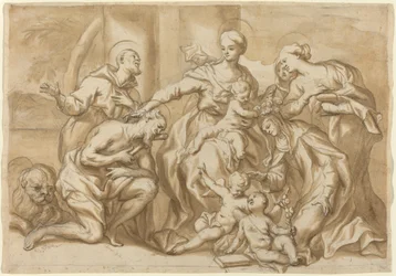 Madonna cercada por santos