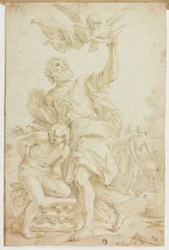 Sacrifício de Isaac (anverso); esboços de figuras (verso)