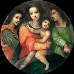 Madonna e criança com dois anjos.