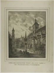 Antigo adro da catedral perto da antiga reitoria e da mina em Regensberg