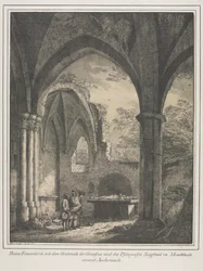 Edifícios notáveis da Idade Média na Alemanha: Ruínas da Igreja da Virgem com o túmulo de Genevieve e Siegfried, Conde Palatino do Reno, no Vale do Mosela, perto de Andernack