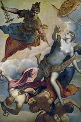 "Allegorie de la prosperite" (A Prosperidade) Peinture de Domenico Tintoretto dit le Tintoret (1560-1635) Fin 16eme siecle Dim 207x140 cm Museo del Prado, Madrid