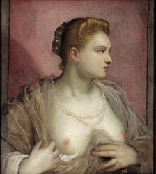 Senhora descobrindo o peito