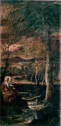 Saint Mary the Egyptian Painting by Tintoretto ou Tintoret (Jacopo Robusti) (1518-1594) 1583-1587 Scuola di san Rocco, Veneza