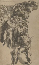 Grupo do Juízo Final, São Bartolomeu, São Pedro e outros Apóstolos, século XVI.