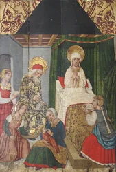 Painel com o Nascimento de S. João Baptista do Retábulo, séc. XV.