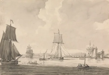 Navegação em Southampton Water, ao largo do Castelo de Calshott