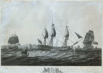 O "Pitt" (cerca de 1787) perto de Dover no regresso da China 1787