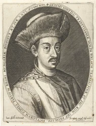 1572-1613 Sigismund Bathory, o príncipe da Transilvânia. A bota tribunal de Augsburg 1600-1602, 160