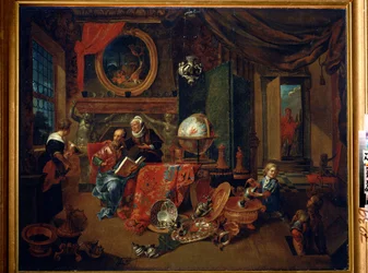 Um velho parafuso. Pintura por Dominicus Smout (finais do século XVII). Óleo sobre tela, 69,5 x 86 cm. Escola flamenga, arte barroca. A.Pushkin Museum of Fine Arts, Moscovo.
