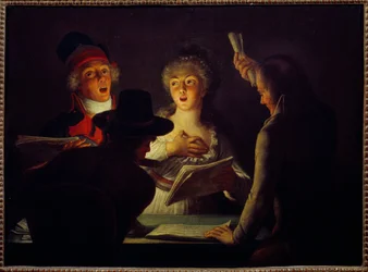 Revolução Francesa: "Les chanteurs patriotes" Pintura de Dominique Doncre (1743-1820) 1794 Sol. 0,45 x 0,61 m Paris, Musee Carnavalet