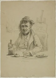 Retrato de Lantara no papel de Joly, de Le Peintre au Cabaret